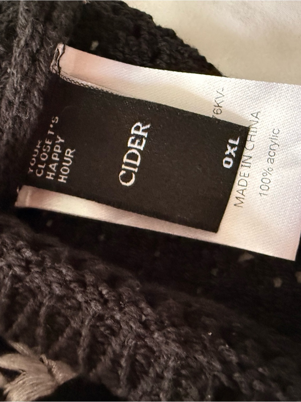 Cider Black Crocheted Knit Tank with Button Detail - Picture 3 of 5